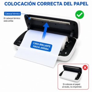 Impresora portátil térmica A4 para rollo/hoja suelta/plegable 210mm USB + Bluetooth A80 304dpi LUCK JINGLE - Imagen 9