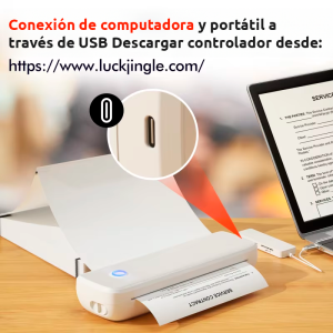 Impresora portátil térmica A4 210mm USB + Bluetooth modelo A80 - Imagen 3