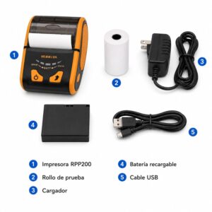 Impresora ticketera térmica portátil USB Bluetooth RONGTA RPP200 57mm 58mm - Imagen 3