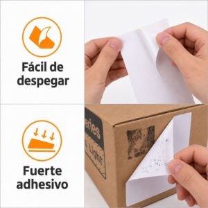 Rollo de 250 etiquetas adhesivas térmico 76x25mm TD blanco - Imagen 8