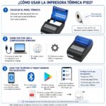 Impresora ticketera térmica portátil batería con sujetador 57mm 58 mm USB + Bluetooth Xprinter P103 - Imagen 3