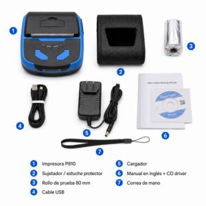 Impresora ticketera térmica portátil 80mm USB+Bluetooth Xprinter P810 con sujetador - Imagen 5
