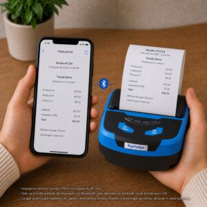 Impresora ticketera térmica portátil 80mm USB+Bluetooth Xprinter P810 con sujetador - Imagen 6