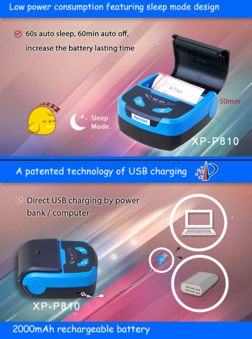 Impresora ticketera termica portatil 80mm bluetooth P810 – JPSYSTEMS S.A.C