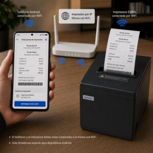 Impresora ticketera térmica escritorio USB LAN WIFI 80mm Xprinter E260L - Imagen 6