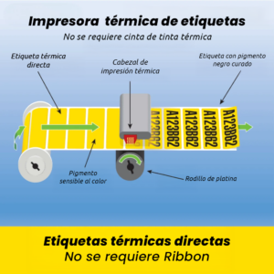 Rollo 100 etiquetas adhesivas térmico 76x76mm para impresora portatil - Imagen 4