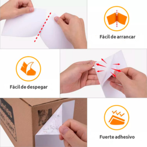 Rollo 100 etiquetas adhesivas térmico 76x76mm para impresora portatil - Imagen 3