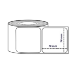 Rollo de 100 etiquetas adhesivas térmico 76x76mm TD blanco para impresora portatil - Imagen 2
