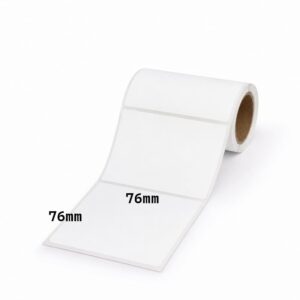 Rollo de 100 etiquetas adhesivas térmico 76x76mm TD blanco para impresora portatil