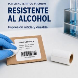 Rollo de 100 etiquetas adhesivas térmico 76x76mm TD blanco para impresora portatil - Imagen 4