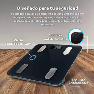 Balanza de vidrio digital Bluetooth Inteligente Controla tu salud desde app AIFIT JR-B90H - Imagen 5