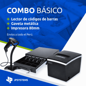 Combo para su negocio gaveta de dinero + lector 1D con base + impresora de tickets 80mm