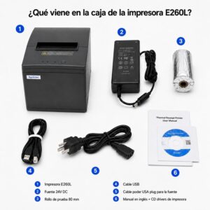 Impresora ticketera térmica escritorio USB LAN WIFI 80mm Xprinter E260L - Imagen 4