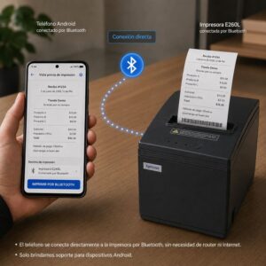 Impresora ticketera térmica de escritorio USB LAN Bluetooth 80mm Xprinter E260L - Imagen 7