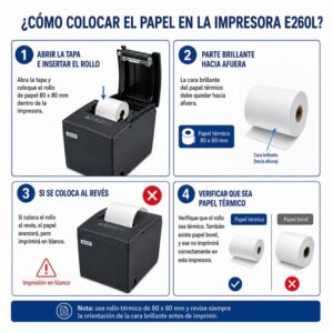 Impresora ticketera térmica escritorio USB LAN WIFI 80mm Xprinter E260L - Imagen 9