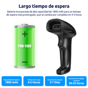 Lector código barras portátil Wireless/Bluetooth 1D CCD YHD-1100CB - Imagen 5