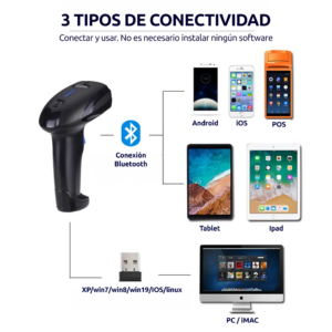 Lector código barras portátil Wireless/Bluetooth 1D CCD YHD-1100CB - Imagen 3