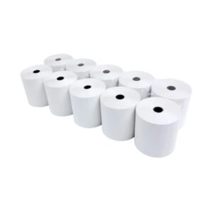 Caja de 50 rollos contómetros papel térmico 80x80mm 55g - Imagen 4