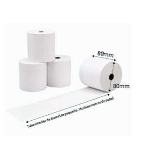 Caja de 50 rollos contómetros papel térmico 80x80mm 55g - Imagen 6