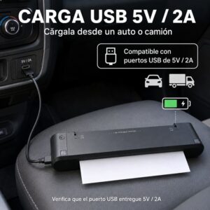 Impresora portátil transferencia térmica A4 USB + Bluetooth TP810 para imprimir hoja bond - Imagen 10
