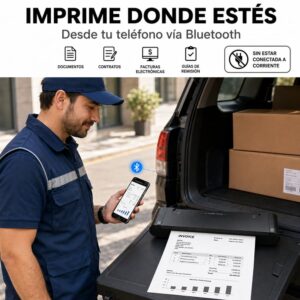 Impresora portátil transferencia térmica A4 USB + Bluetooth TP810 para imprimir hoja bond - Imagen 9