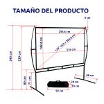 Pantalla tela poliester para proyección 120 pulgadas 16:9 con soporte armable - Imagen 3