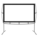 Pantalla tela poliester para proyección 120 pulgadas 16:9 con soporte armable - Imagen 2