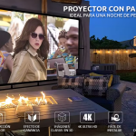 Pantalla tela poliester para proyección 120 pulgadas 16:9 con soporte armable - Imagen 10