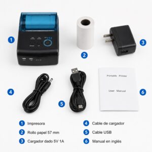 Impresora ticketera térmica portátil 57mm 58mm USB Serial Bluetooth Wifi ER-58I Alta resolución - Imagen 4