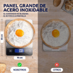 Balanza gramera metálica portátil 10KG/1g con botones táctiles y bateria recargable KF-72 - Imagen 2