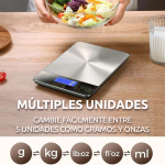 Balanza gramera metálica portátil 10KG/1g con botones táctiles y bateria recargable KF-72 - Imagen 5