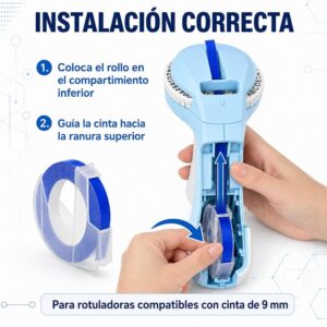 Etiqueta relieve color azul 9mm x 3 metros para B90 - Imagen 4