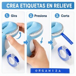 Etiqueta relieve color azul 9mm x 3 metros para B90 - Imagen 3