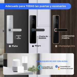 Cerradura digital smart C91 pilas AAA Huella/Tarjeta/Clave/Llave/APP bluetooth - Imagen 12