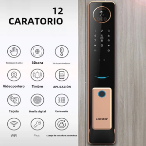 Cerradura digital smart S61 batería Reconocimiento facial/Huella/Tarjeta/Llave/APP wifi - Imagen 4