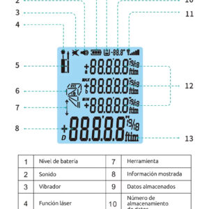 Medidor de distancia láser distanciómetro digital NF-270 hasta 70 metros m/in - Imagen 16