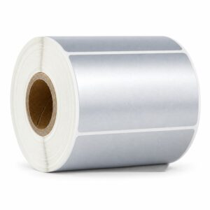 Rollo 1000 etiquetas adhesivas POLIESTER plateado 76x50mm 1 columna