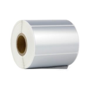 Rollo 1000 etiquetas adhesivas POLIESTER plateado 76x50mm 1 columna