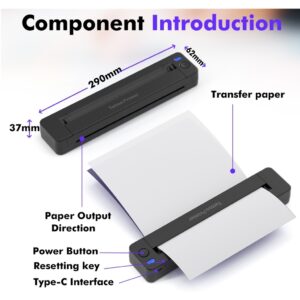 Impresora portátil térmica A4 para tatuajes/hojas térmicas Bluetooth A49 LUCK JINGLE - Imagen 4