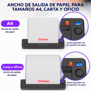 Impresora portátil térmica A4 para tatuajes/hojas suelta USB + Bluetooth A49 203dpi LUCK JINGLE - Imagen 10