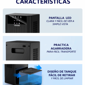 Deshumedecedor para casa cubre hasta 25m2 modelo B30 de 2.2L con botones táctiles - Ideal para hogar, baño o armario - Imagen 5