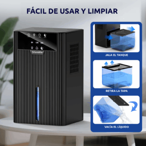 Deshumedecedor para casa cubre hasta 25m2 modelo B30 de 2.2L con botones táctiles - Ideal para hogar, baño o armario - Imagen 10