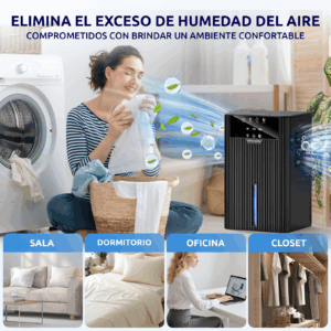 Deshumedecedor para casa cubre hasta 25m2 modelo B30 de 2.2L con botones táctiles - Ideal para hogar, baño o armario - Imagen 11