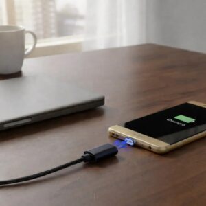 Cable De Nylon Magnetico 1 Metro Usb Tipo C Carga Rapida 2a Negro - Imagen 4