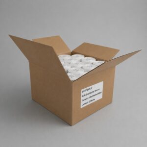Caja de 20 rollos de 500 etiquetas adhesivas térmico 100x100mm TD blanco