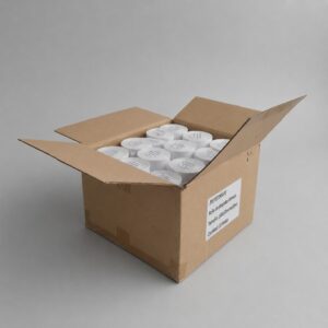 Caja de 20 rollos de 800 etiquetas adhesivas térmico 100x50mm TD blanco - Imagen 1
