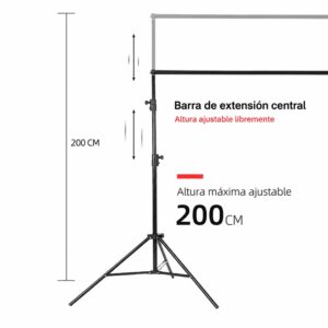 Pantalla tela poliester para proyección 120 pulgadas 16:9 con soporte armable tipo tripode - Imagen 4