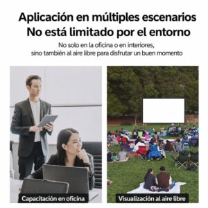 Pantalla tela poliester para proyección 120 pulgadas 16:9 con soporte armable tipo tripode - Imagen 6