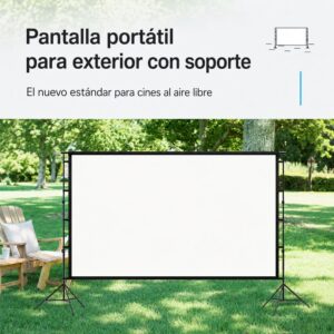 Pantalla tela poliester para proyección 120 pulgadas 16:9 con soporte armable tipo tripode - Imagen 7