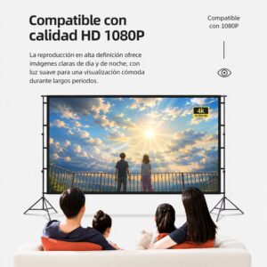 Pantalla tela poliester para proyección 120 pulgadas 16:9 con soporte armable tipo tripode - Imagen 8
